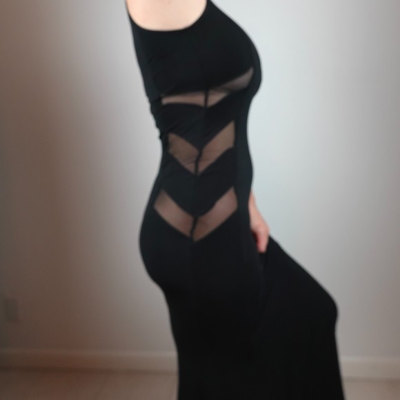 Cameo Sexy Black Maxi Sheer Dress size Small - Picture 2 of 8